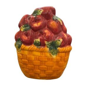 Vintage Ceramic Apple Basket Paper Towel Holder By Alco Industries Hand-Painted